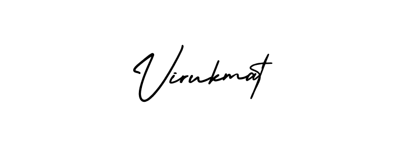 Virukmat stylish signature style. Best Handwritten Sign (AmerikaSignatureDemo-Regular) for my name. Handwritten Signature Collection Ideas for my name Virukmat. Virukmat signature style 3 images and pictures png