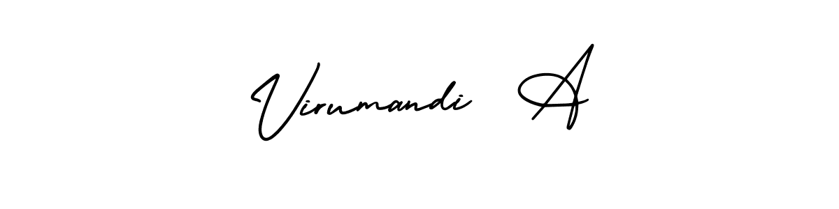 How to make Virumandi  A name signature. Use AmerikaSignatureDemo-Regular style for creating short signs online. This is the latest handwritten sign. Virumandi  A signature style 3 images and pictures png