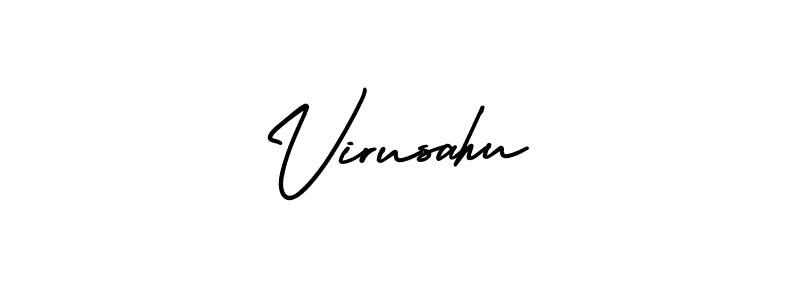 Use a signature maker to create a handwritten signature online. With this signature software, you can design (AmerikaSignatureDemo-Regular) your own signature for name Virusahu. Virusahu signature style 3 images and pictures png