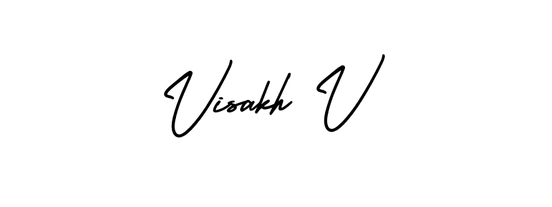 Visakh V stylish signature style. Best Handwritten Sign (AmerikaSignatureDemo-Regular) for my name. Handwritten Signature Collection Ideas for my name Visakh V. Visakh V signature style 3 images and pictures png