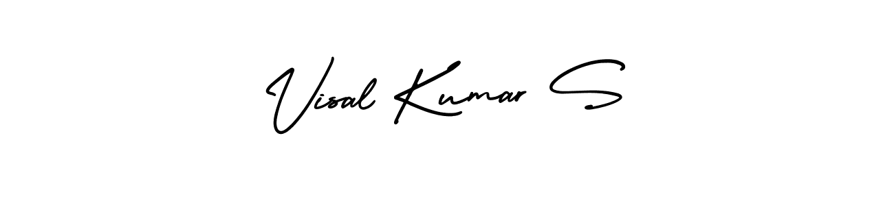 How to Draw Visal Kumar S signature style? AmerikaSignatureDemo-Regular is a latest design signature styles for name Visal Kumar S. Visal Kumar S signature style 3 images and pictures png