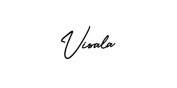 How to make Visala name signature. Use AmerikaSignatureDemo-Regular style for creating short signs online. This is the latest handwritten sign. Visala signature style 3 images and pictures png
