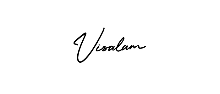 You should practise on your own different ways (AmerikaSignatureDemo-Regular) to write your name (Visalam) in signature. don't let someone else do it for you. Visalam signature style 3 images and pictures png