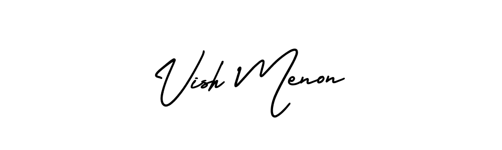 Design your own signature with our free online signature maker. With this signature software, you can create a handwritten (AmerikaSignatureDemo-Regular) signature for name Vish Menon. Vish Menon signature style 3 images and pictures png