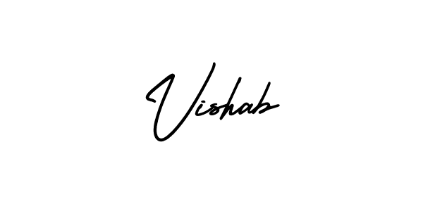 Create a beautiful signature design for name Vishab. With this signature (AmerikaSignatureDemo-Regular) fonts, you can make a handwritten signature for free. Vishab signature style 3 images and pictures png