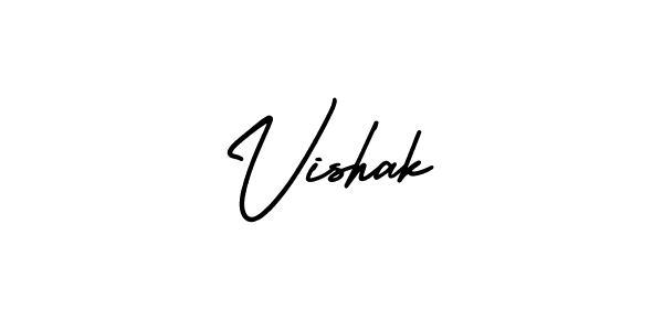 Also You can easily find your signature by using the search form. We will create Vishak name handwritten signature images for you free of cost using AmerikaSignatureDemo-Regular sign style. Vishak signature style 3 images and pictures png