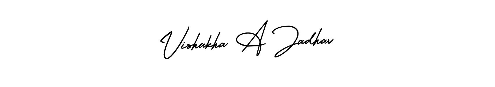 Vishakha A Jadhav stylish signature style. Best Handwritten Sign (AmerikaSignatureDemo-Regular) for my name. Handwritten Signature Collection Ideas for my name Vishakha A Jadhav. Vishakha A Jadhav signature style 3 images and pictures png