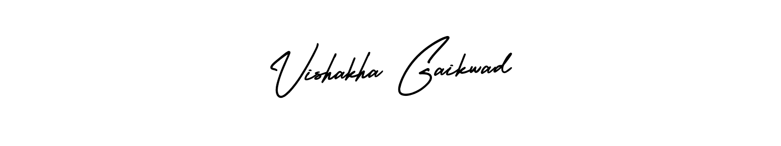 The best way (AmerikaSignatureDemo-Regular) to make a short signature is to pick only two or three words in your name. The name Vishakha Gaikwad include a total of six letters. For converting this name. Vishakha Gaikwad signature style 3 images and pictures png