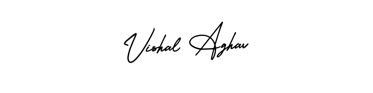 The best way (AmerikaSignatureDemo-Regular) to make a short signature is to pick only two or three words in your name. The name Vishal Aghav include a total of six letters. For converting this name. Vishal Aghav signature style 3 images and pictures png