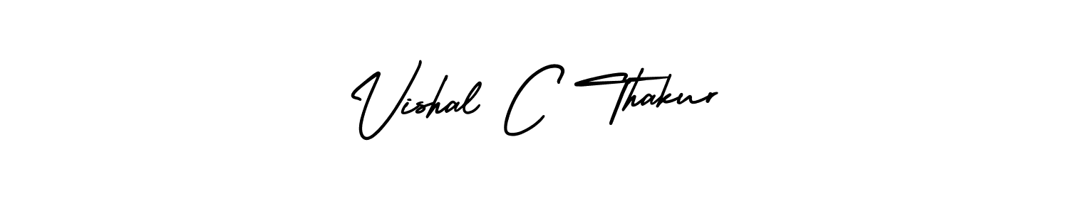The best way (AmerikaSignatureDemo-Regular) to make a short signature is to pick only two or three words in your name. The name Vishal C Thakur include a total of six letters. For converting this name. Vishal C Thakur signature style 3 images and pictures png