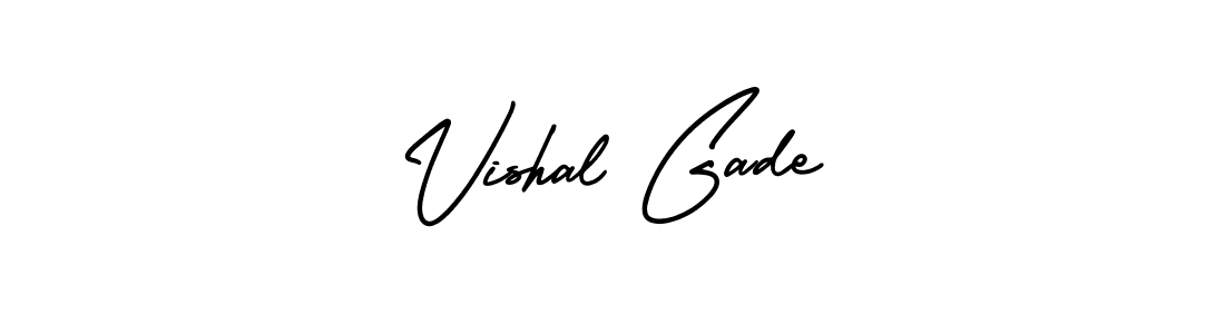 The best way (AmerikaSignatureDemo-Regular) to make a short signature is to pick only two or three words in your name. The name Vishal Gade include a total of six letters. For converting this name. Vishal Gade signature style 3 images and pictures png