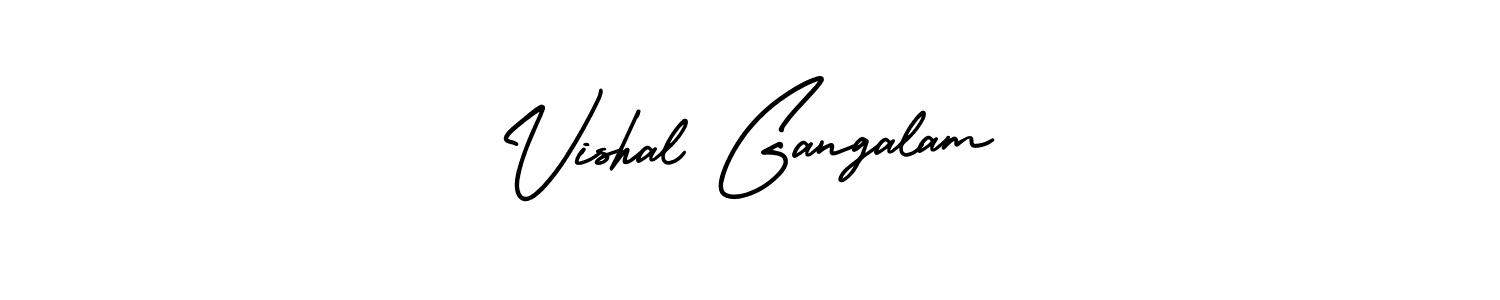 Similarly AmerikaSignatureDemo-Regular is the best handwritten signature design. Signature creator online .You can use it as an online autograph creator for name Vishal Gangalam. Vishal Gangalam signature style 3 images and pictures png