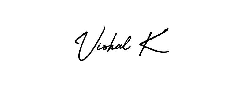 Vishal K stylish signature style. Best Handwritten Sign (AmerikaSignatureDemo-Regular) for my name. Handwritten Signature Collection Ideas for my name Vishal K. Vishal K signature style 3 images and pictures png