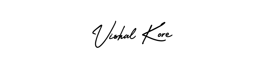 You should practise on your own different ways (AmerikaSignatureDemo-Regular) to write your name (Vishal Kore) in signature. don't let someone else do it for you. Vishal Kore signature style 3 images and pictures png