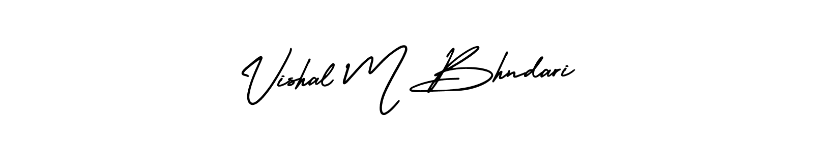 This is the best signature style for the Vishal M Bhndari name. Also you like these signature font (AmerikaSignatureDemo-Regular). Mix name signature. Vishal M Bhndari signature style 3 images and pictures png