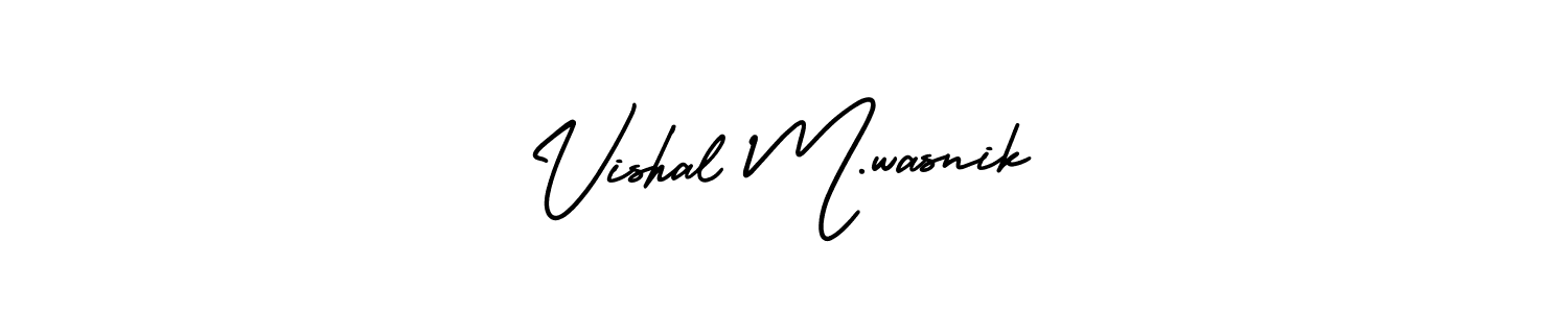 Also You can easily find your signature by using the search form. We will create Vishal M.wasnik name handwritten signature images for you free of cost using AmerikaSignatureDemo-Regular sign style. Vishal M.wasnik signature style 3 images and pictures png