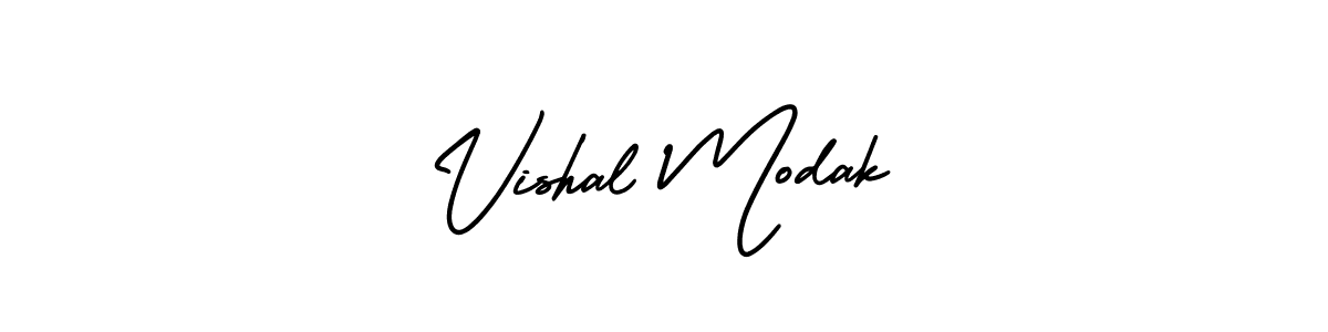 The best way (AmerikaSignatureDemo-Regular) to make a short signature is to pick only two or three words in your name. The name Vishal Modak include a total of six letters. For converting this name. Vishal Modak signature style 3 images and pictures png