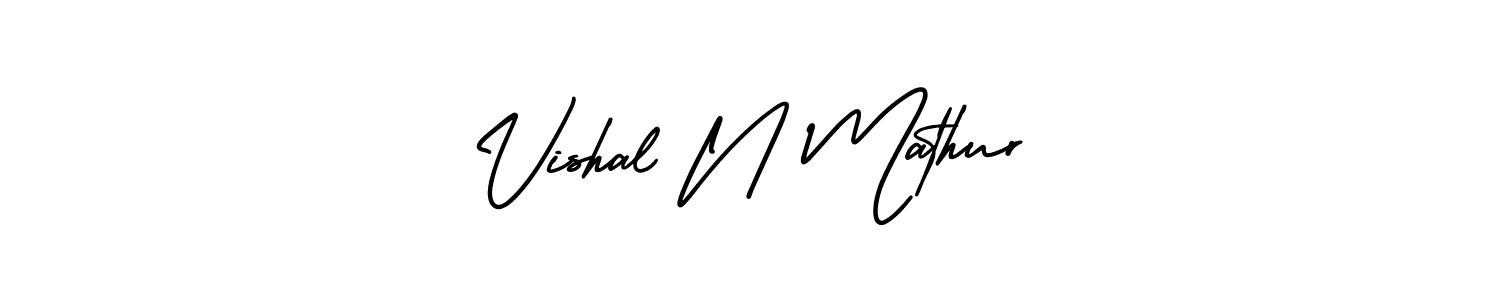 You should practise on your own different ways (AmerikaSignatureDemo-Regular) to write your name (Vishal N Mathur) in signature. don't let someone else do it for you. Vishal N Mathur signature style 3 images and pictures png