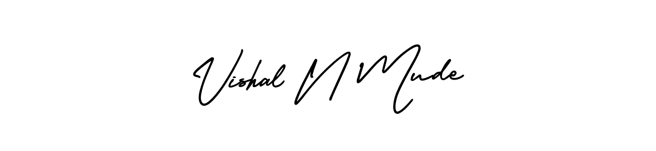 How to make Vishal N Mude signature? AmerikaSignatureDemo-Regular is a professional autograph style. Create handwritten signature for Vishal N Mude name. Vishal N Mude signature style 3 images and pictures png