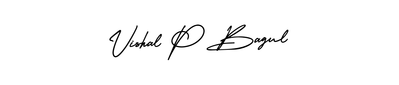 The best way (AmerikaSignatureDemo-Regular) to make a short signature is to pick only two or three words in your name. The name Vishal P Bagul include a total of six letters. For converting this name. Vishal P Bagul signature style 3 images and pictures png