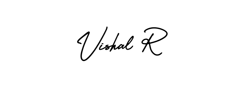 This is the best signature style for the Vishal R name. Also you like these signature font (AmerikaSignatureDemo-Regular). Mix name signature. Vishal R signature style 3 images and pictures png