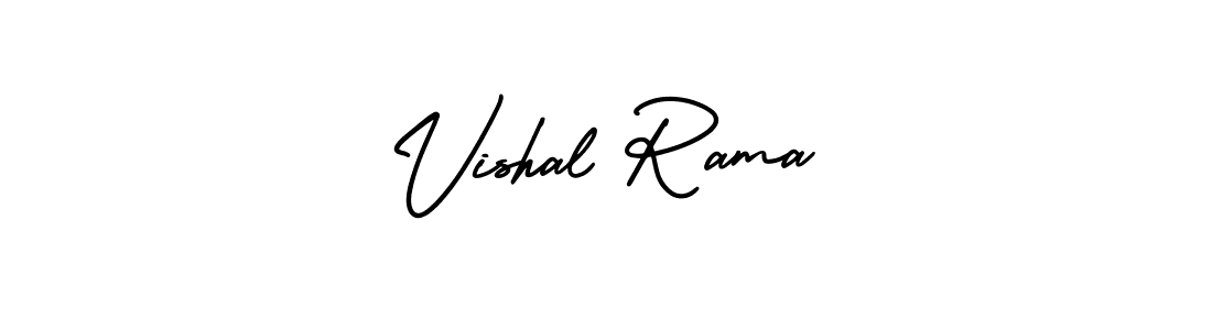 You should practise on your own different ways (AmerikaSignatureDemo-Regular) to write your name (Vishal Rama) in signature. don't let someone else do it for you. Vishal Rama signature style 3 images and pictures png