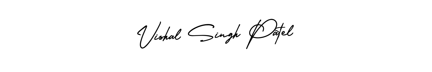 You should practise on your own different ways (AmerikaSignatureDemo-Regular) to write your name (Vishal Singh Patel) in signature. don't let someone else do it for you. Vishal Singh Patel signature style 3 images and pictures png