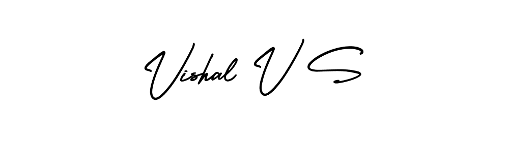 The best way (AmerikaSignatureDemo-Regular) to make a short signature is to pick only two or three words in your name. The name Vishal V S include a total of six letters. For converting this name. Vishal V S signature style 3 images and pictures png