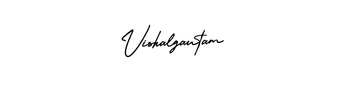 You should practise on your own different ways (AmerikaSignatureDemo-Regular) to write your name (Vishalgautam) in signature. don't let someone else do it for you. Vishalgautam signature style 3 images and pictures png