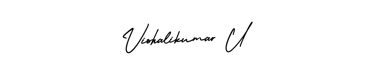 Make a beautiful signature design for name Vishalikumar U. Use this online signature maker to create a handwritten signature for free. Vishalikumar U signature style 3 images and pictures png