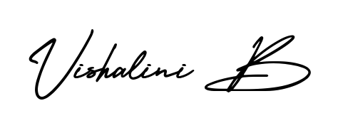 Practice writing Vishalini B with the flow of AmerikaSignatureDemo-Regular lettering. A fantastic source of inspiration for developing your personal signature style. Vishalini B signature style 3 images and pictures png