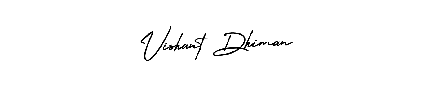 Design your own signature with our free online signature maker. With this signature software, you can create a handwritten (AmerikaSignatureDemo-Regular) signature for name Vishant Dhiman. Vishant Dhiman signature style 3 images and pictures png