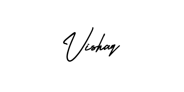 This is the best signature style for the Vishaq name. Also you like these signature font (AmerikaSignatureDemo-Regular). Mix name signature. Vishaq signature style 3 images and pictures png