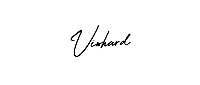 How to make Vishard name signature. Use AmerikaSignatureDemo-Regular style for creating short signs online. This is the latest handwritten sign. Vishard signature style 3 images and pictures png