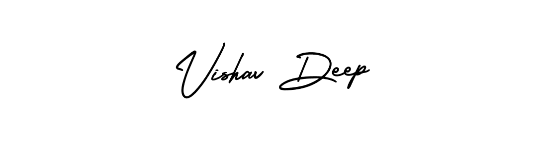 It looks lik you need a new signature style for name Vishav Deep. Design unique handwritten (AmerikaSignatureDemo-Regular) signature with our free signature maker in just a few clicks. Vishav Deep signature style 3 images and pictures png