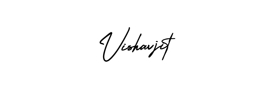 How to make Vishavjit name signature. Use AmerikaSignatureDemo-Regular style for creating short signs online. This is the latest handwritten sign. Vishavjit signature style 3 images and pictures png