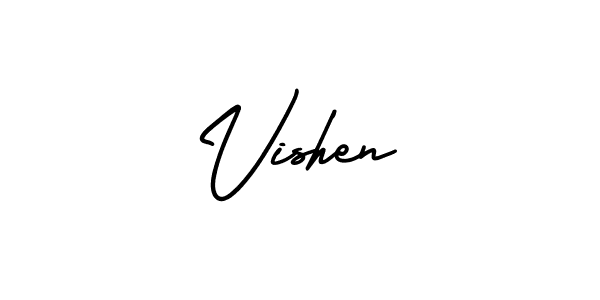 AmerikaSignatureDemo-Regular is a professional signature style that is perfect for those who want to add a touch of class to their signature. It is also a great choice for those who want to make their signature more unique. Get Vishen name to fancy signature for free. Vishen signature style 3 images and pictures png