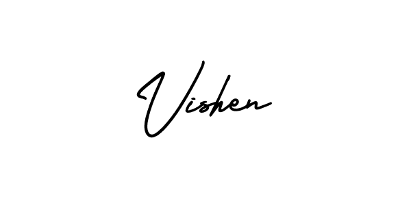 Similarly AmerikaSignatureDemo-Regular is the best handwritten signature design. Signature creator online .You can use it as an online autograph creator for name Vishen. Vishen signature style 3 images and pictures png