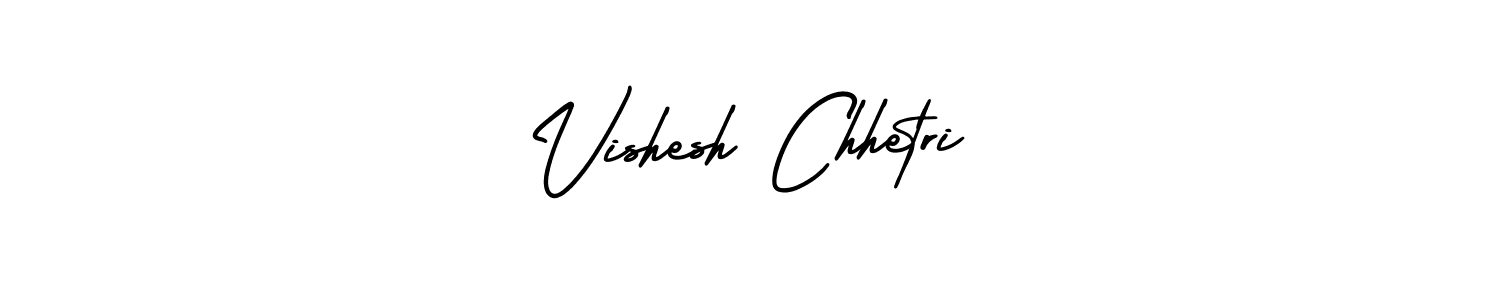 How to make Vishesh Chhetri name signature. Use AmerikaSignatureDemo-Regular style for creating short signs online. This is the latest handwritten sign. Vishesh Chhetri signature style 3 images and pictures png