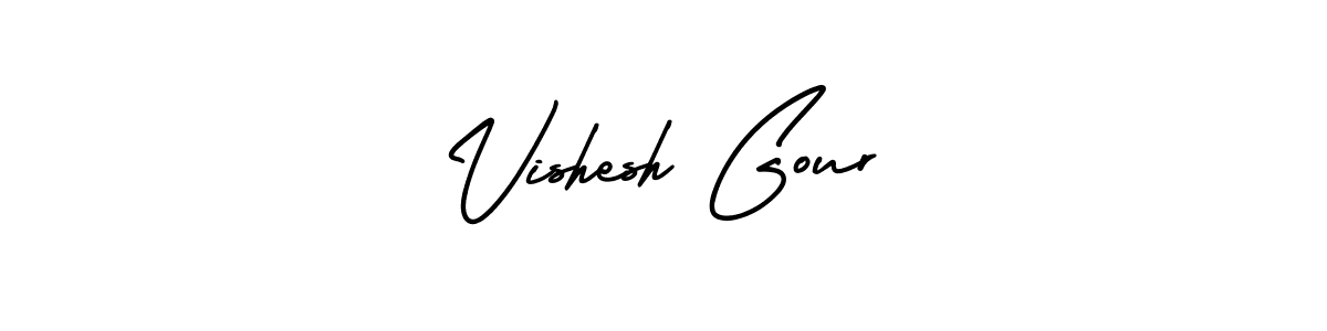 How to make Vishesh Gour name signature. Use AmerikaSignatureDemo-Regular style for creating short signs online. This is the latest handwritten sign. Vishesh Gour signature style 3 images and pictures png