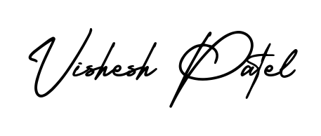The best way (AmerikaSignatureDemo-Regular) to make a short signature is to pick only two or three words in your name. For converting this name Vishesh Patel. Vishesh Patel signature style 3 images and pictures png