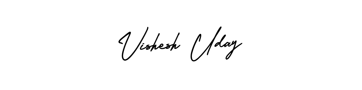 How to Draw Vishesh Uday signature style? AmerikaSignatureDemo-Regular is a latest design signature styles for name Vishesh Uday. Vishesh Uday signature style 3 images and pictures png