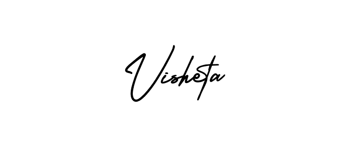 You should practise on your own different ways (AmerikaSignatureDemo-Regular) to write your name (Visheta) in signature. don't let someone else do it for you. Visheta signature style 3 images and pictures png