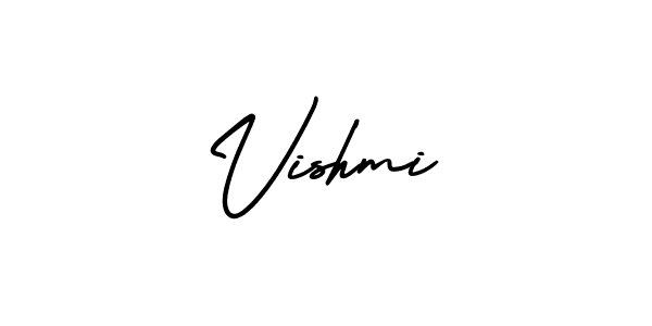 AmerikaSignatureDemo-Regular is a professional signature style that is perfect for those who want to add a touch of class to their signature. It is also a great choice for those who want to make their signature more unique. Get Vishmi name to fancy signature for free. Vishmi signature style 3 images and pictures png