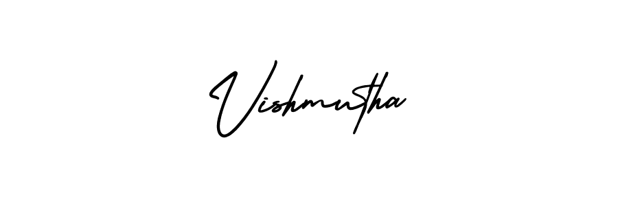 You should practise on your own different ways (AmerikaSignatureDemo-Regular) to write your name (Vishmutha) in signature. don't let someone else do it for you. Vishmutha signature style 3 images and pictures png