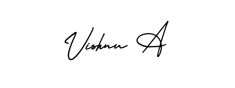 How to make Vishnu A signature? AmerikaSignatureDemo-Regular is a professional autograph style. Create handwritten signature for Vishnu A name. Vishnu A signature style 3 images and pictures png