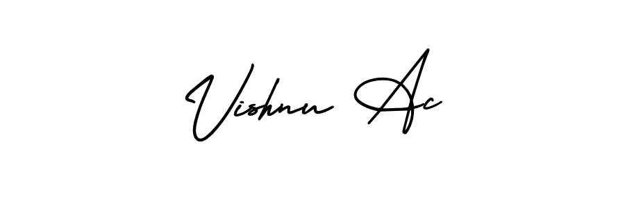 Similarly AmerikaSignatureDemo-Regular is the best handwritten signature design. Signature creator online .You can use it as an online autograph creator for name Vishnu Ac. Vishnu Ac signature style 3 images and pictures png