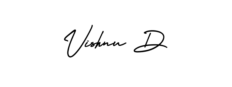 Make a beautiful signature design for name Vishnu D. With this signature (AmerikaSignatureDemo-Regular) style, you can create a handwritten signature for free. Vishnu D signature style 3 images and pictures png