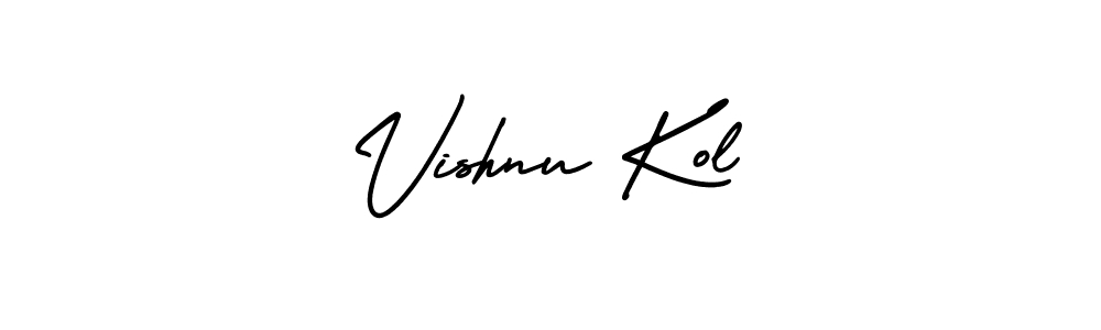 Create a beautiful signature design for name Vishnu Kol. With this signature (AmerikaSignatureDemo-Regular) fonts, you can make a handwritten signature for free. Vishnu Kol signature style 3 images and pictures png