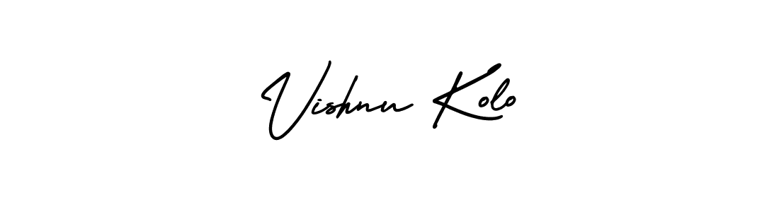 Similarly AmerikaSignatureDemo-Regular is the best handwritten signature design. Signature creator online .You can use it as an online autograph creator for name Vishnu Kolo. Vishnu Kolo signature style 3 images and pictures png